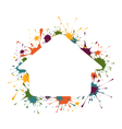 Building shape in splashes background vector image