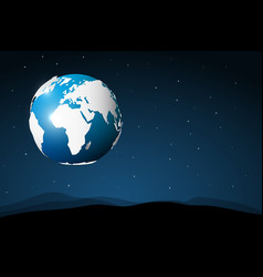 Planet earth in space abstract view from moon Planet earth in space abstract view from moon vector image