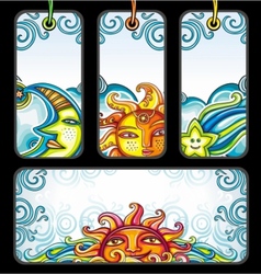 Celestial set of tags and banner vector image