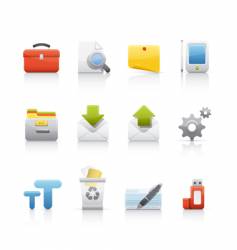 Icon set office and business vector image