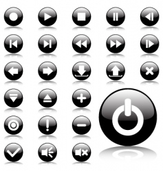 Media icon set vector image