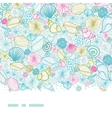 Seashells line art horizontal seamless pattern vector image