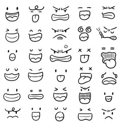 Set of cartoon face Royalty Free Vector Image - VectorStock
