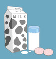 Milk and eggs vector image