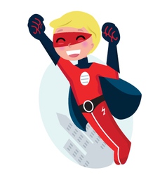 Flying superhero boy vector image