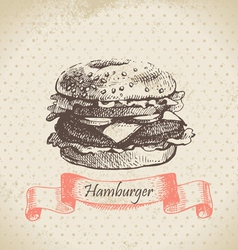 Hamburger hand drawn background vector image