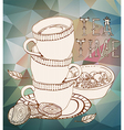Vintage tea time background vector image