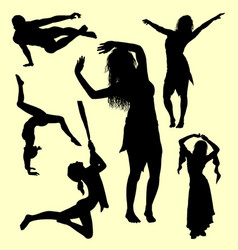 Gesture male and female silhouette vector image