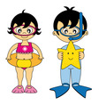 Kids on the beach vector image