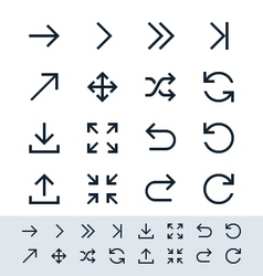 Arrow symbol icon set simplicity theme vector image