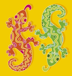 Tropical lizard vector image