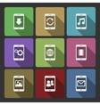 Mobile devices UI design set squared shadows vector image