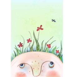 Summer flowers head vector image