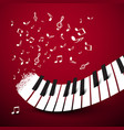 Piano keys keyboard with notes music symbol on Piano keys keyboard with notes music symbol on vector image