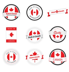 Set of Made in Canada labels badges and stickers vector image
