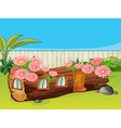 Flowering wood house vector image