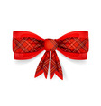 Tartan pattern bow vector image