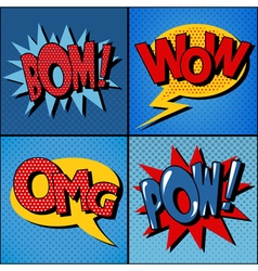 Set of Comics Bubbles in Vintage Style vector image