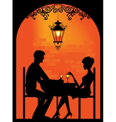 Couple dinning Silhouette vector image