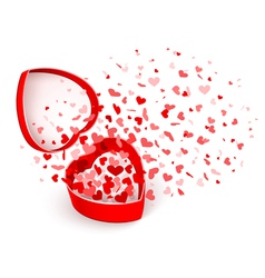 Gift box with hearts vector image