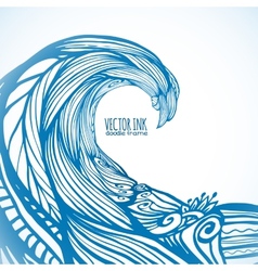 Blue ornate doodle wave background Blue ornate doodle wave background vector image