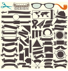 Black and white ribbons collection Black and white ribbons collection vector image