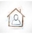 Person in a house grunge icon Person in a house grunge icon vector image