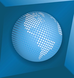 Globe on blue background vector image