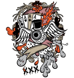 Gambler tattoo vector image