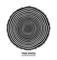 Tree rings and saw cut tree trunk symbol vector image