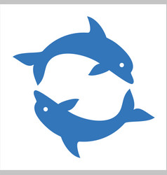 Two dolphins circle Two dolphins circle vector image