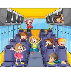 Kids in the bus Kids in the bus vector image