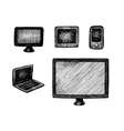 Hand drawn computer technics vector image