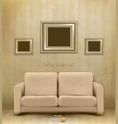 Vintage retro interior vector image