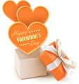Gift box with big hearts vector image