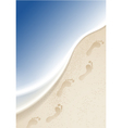 Footprints in the sand by the sea vector image