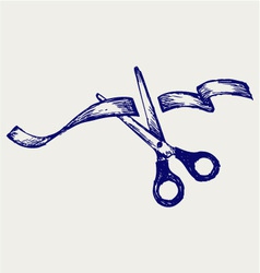Cutting ribbon vector image
