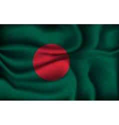 Crumpled flag of Bangladesh on a light background vector image