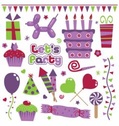 Purple decorations vector image