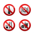Set prohibited signs - cafe Set prohibited signs - cafe vector image