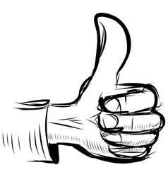 Thumb up like hand symbol vector image