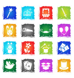 Magic icon set vector image