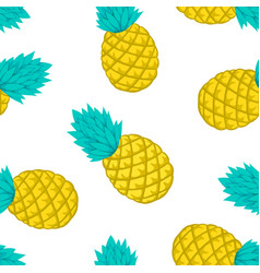 Seamless background with pineapple on white vector image