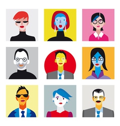Avatar businessmen businesswomen set vector image