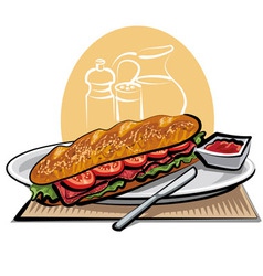 French sandwich vector image