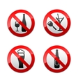 Set prohibited signs - dont drinks vector image
