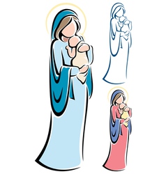 Virgin mary baby jesus vector image