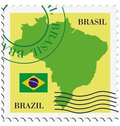 Mail to-from Brazil vector image
