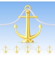 Seamless fence featuring an gold anchor vector image