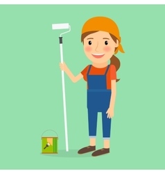 Woman make repair vector image